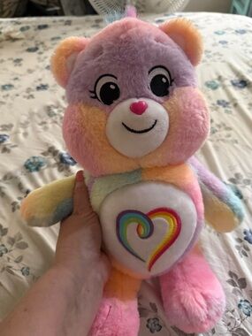 Plush Rainbow Heart Teddy - Multicolor Soft Kids Toy